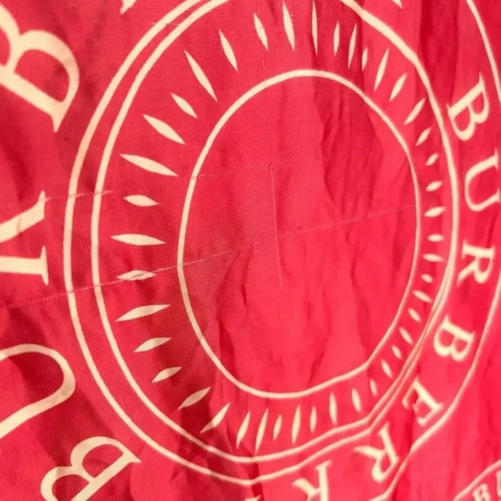 Burberry Silk Lightweight Logo Graphic Scarf in red black xl size